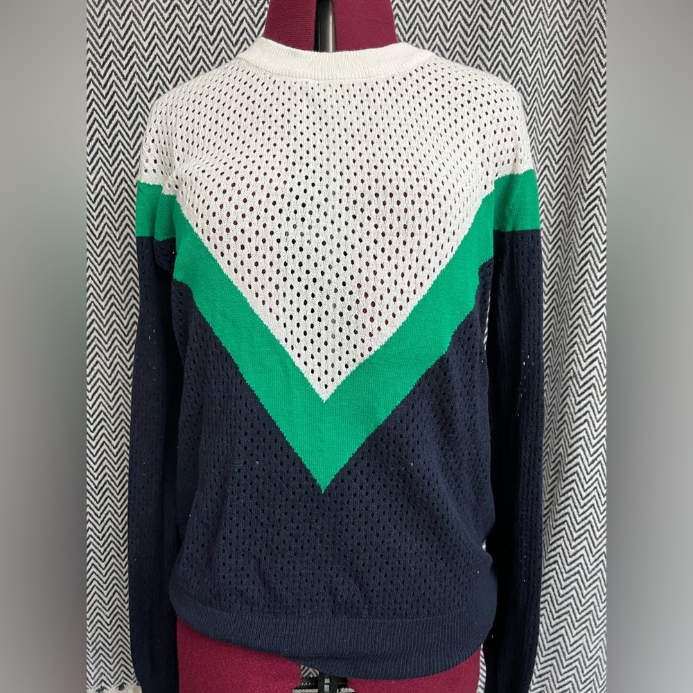 MANGO colorblock mesh-like top - Small